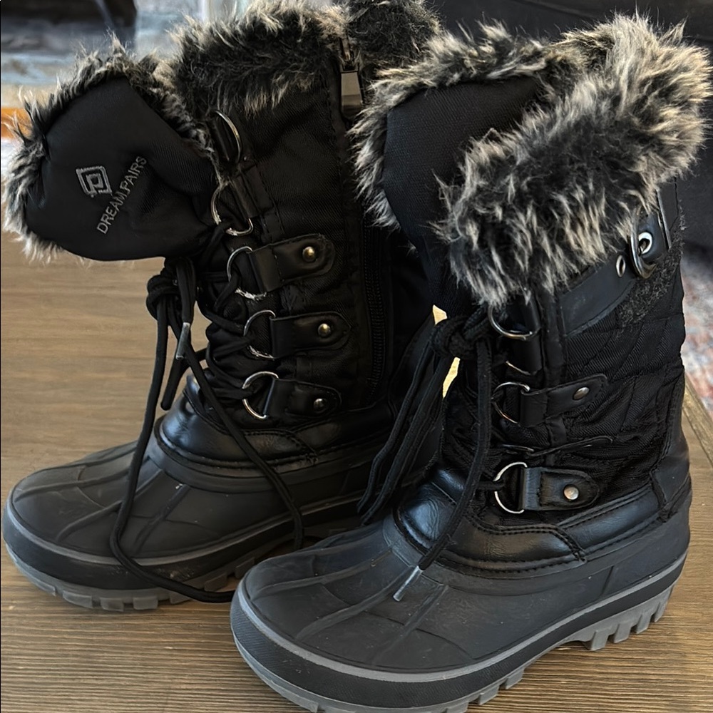 Dream Pairs Girls Black Winter Boots
